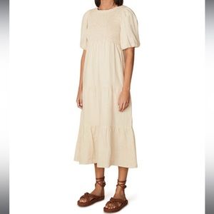 Faithfull the Brand Alberte Linen Midi Dress Size 4